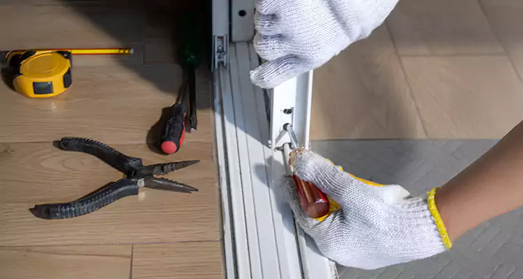 Backyard Sliding Door Track Repair in University Park, FL